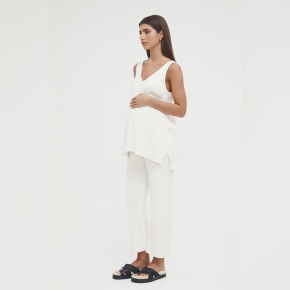 Legoe Heritage Maternity KNIT PANT (OFF WHITE) Women’s US Large - Picture 5 of 7